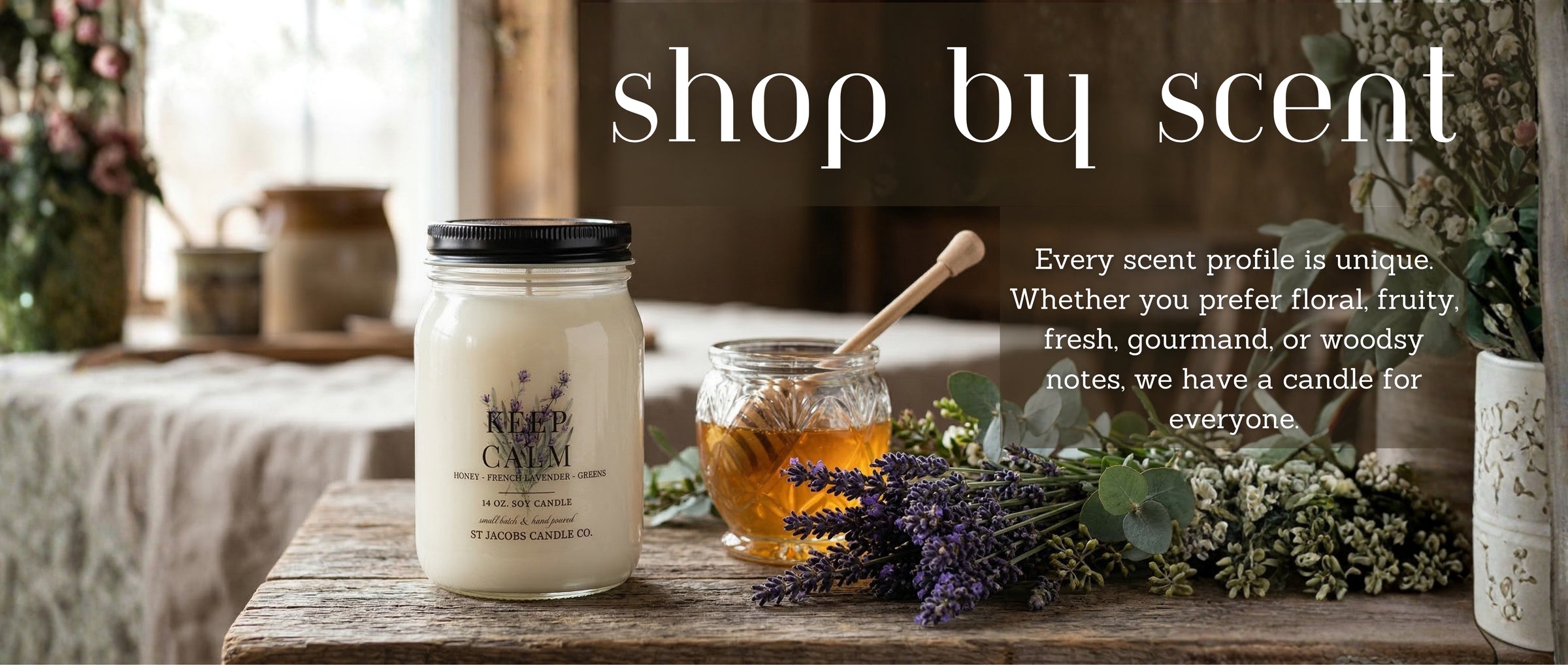 Shop a variety of fragrance profiles and signature candle scents from St. Jacobs Candle Co.