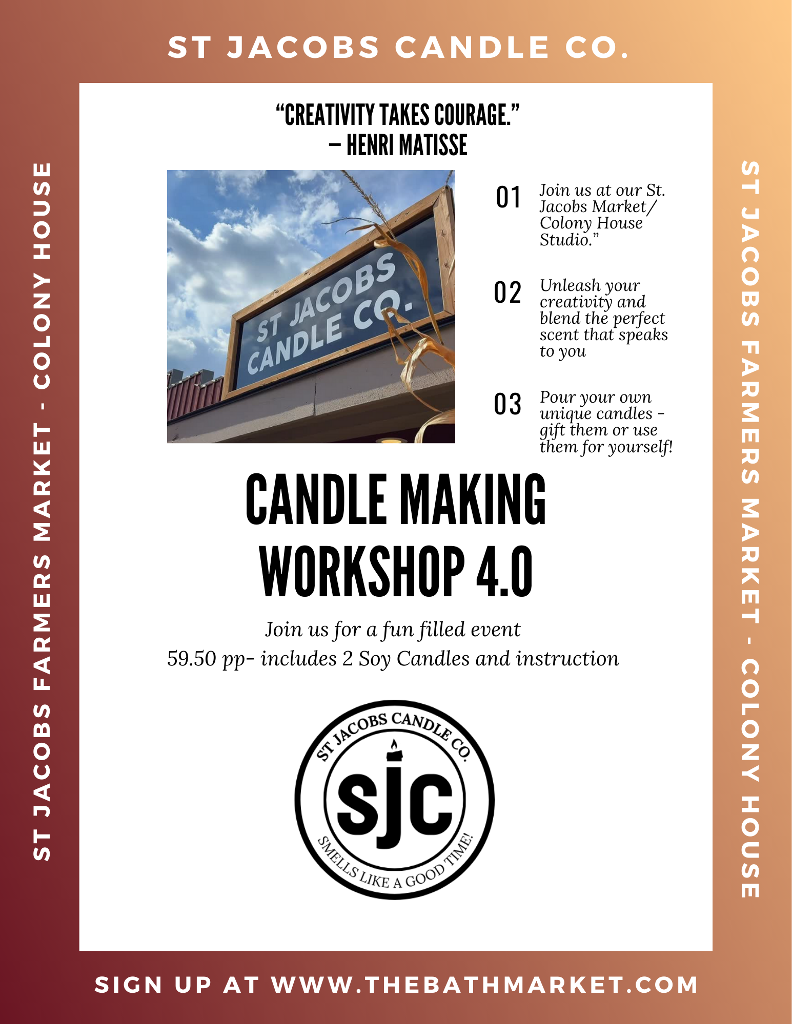 Candle Making Workshop 4.0 - NEW LOCATION - Colony House/St. Jacobs Market
